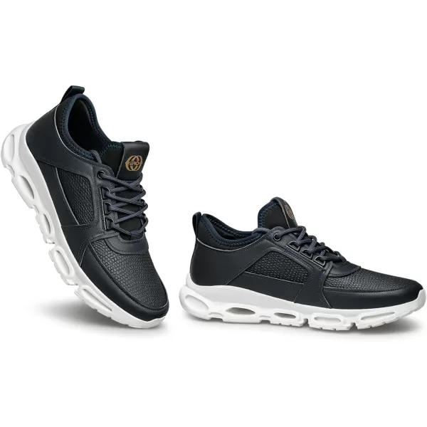Mens Fashion Sneakers Soft Sole Leather Casual Shoes for Men Y1333323 SummerBlack