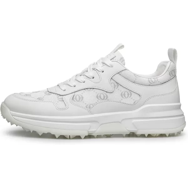 Mens New Fashionable Sneakers with Genuine Leather Breathable Comfort and SlipResistant Sole Y1317723 SpringWhite