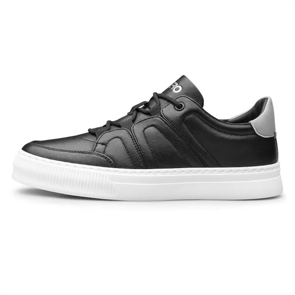 Mens Sneakers AntiFatigue Simple Thick Sole Leather S1223662 AutumnBlack