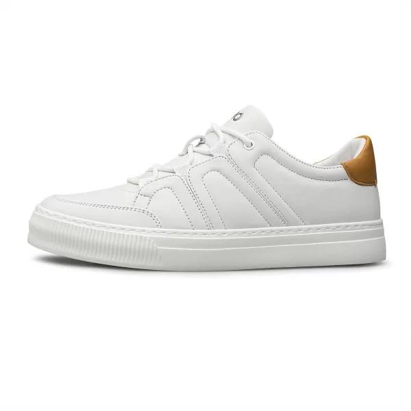 Mens Sneakers AntiFatigue Simple Thick Sole Leather S1223662 AutumnWhite