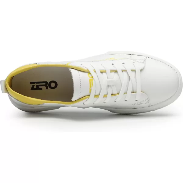 ZRO Mens Fashion Sneakers Slip on Wide Width Leather Walking Shoes for Men 22 ModelYellow