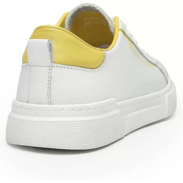 ZRO Mens Fashion Sneakers Slip on Wide Width Leather Walking Shoes for Men 22 ModelYellow