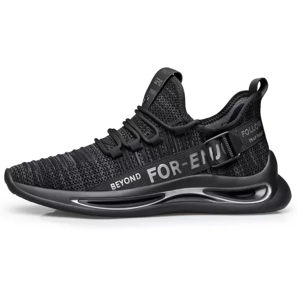 ZRO Mens Y197 Walking Comfortable Mesh Fashion SneakersBlack