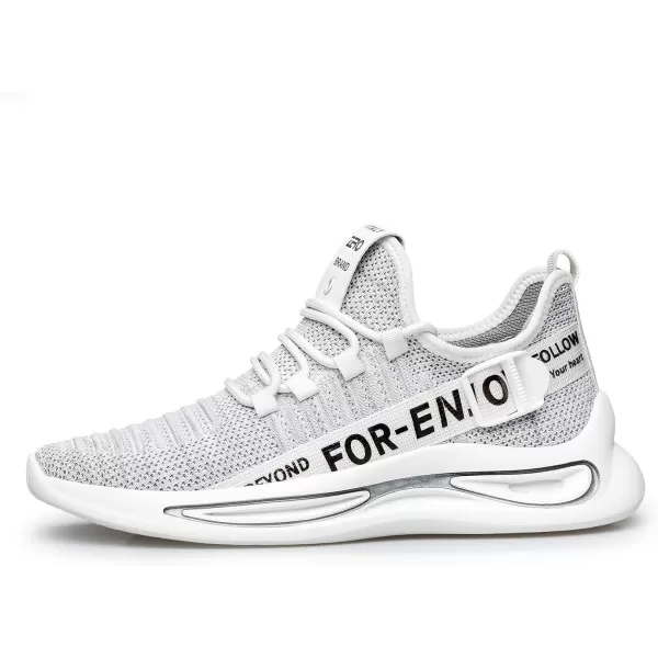 ZRO Mens Y197 Walking Comfortable Mesh Fashion SneakersWhite