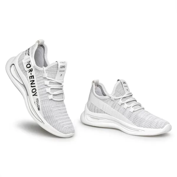 ZRO Mens Y197 Walking Comfortable Mesh Fashion SneakersWhite