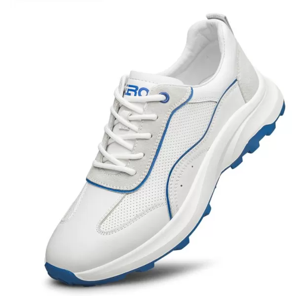 Mens Casual Breathable Sneakers with Genuine Leather and Thick SlipResistant Outsole Y1303123 SpringBlue
