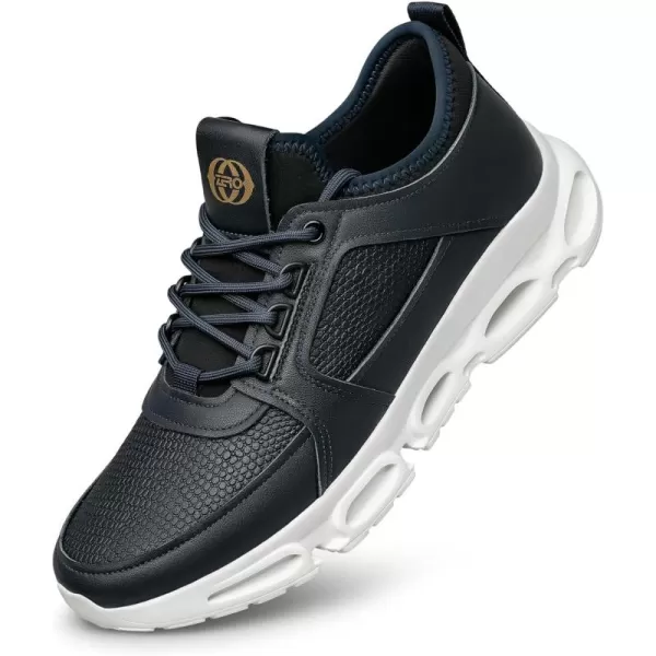 Mens Fashion Sneakers Soft Sole Leather Casual Shoes for Men Y1333323 SummerBlack