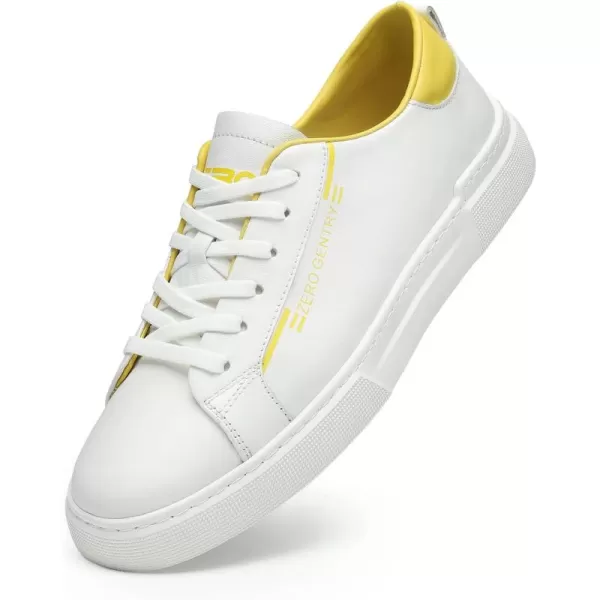 ZRO Mens Fashion Sneakers Slip on Wide Width Leather Walking Shoes for Men 22 ModelYellow