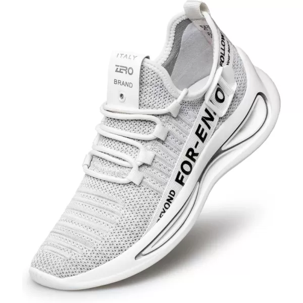 ZRO Mens Y197 Walking Comfortable Mesh Fashion SneakersWhite