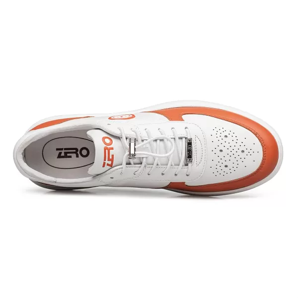 Mens Casual Sneakers with PullOn Laces Genuine Leather and SlipResistant Sole S1317123 SpringOrange