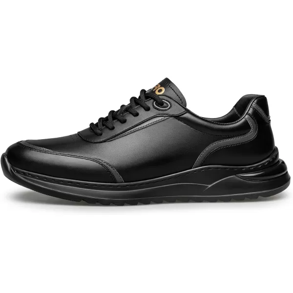 Mens Sneakers Casual Shoes Lace up Round Head Lightweight Leather Versatile Shoes Men XYF1855 24 SpringBlack