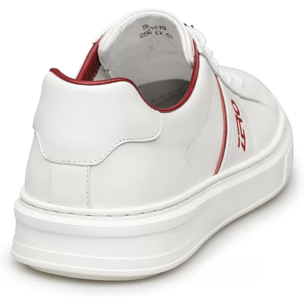 Mens Sneakers  Simple laceup Leather Shoes for Men SF1819 24 SpringRed