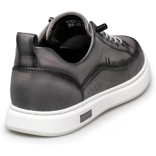 Mens Vintage Style Sneakers Casual Wide Width Leather Work Shoes for Men 22 ModelSilvergray