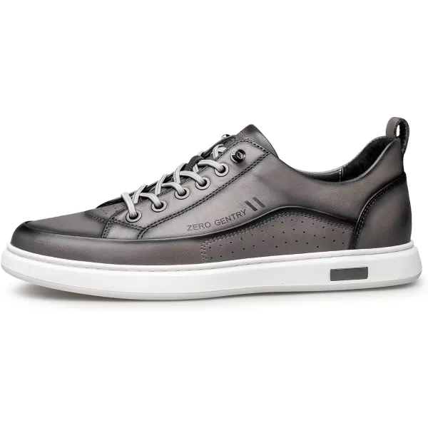Mens Vintage Style Sneakers Casual Wide Width Leather Work Shoes for Men 22 ModelSilvergray