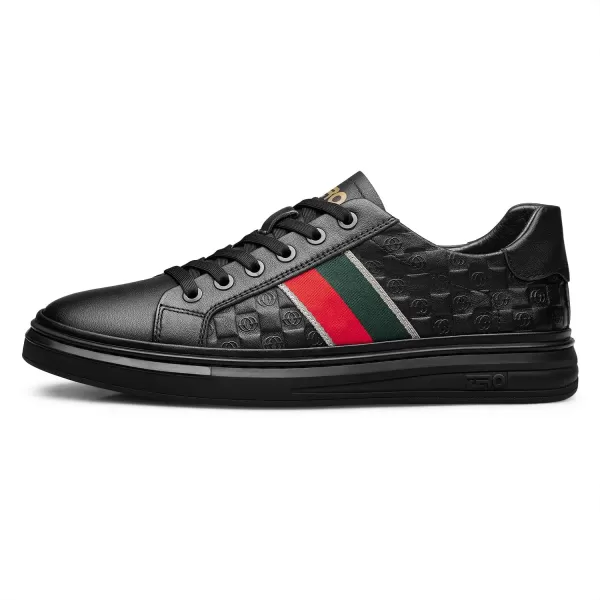 Mens fashion sneakers simple Casual Cowhide S1310023 SpringBlack
