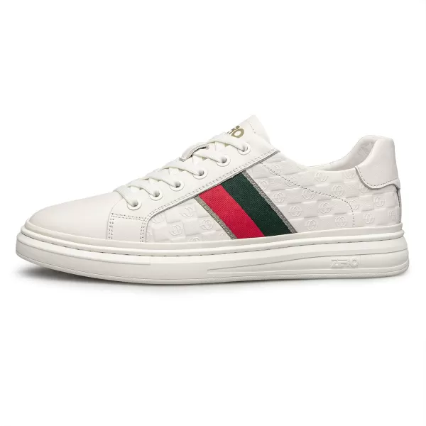 Mens fashion sneakers simple Casual Cowhide S1310023 SpringWhite