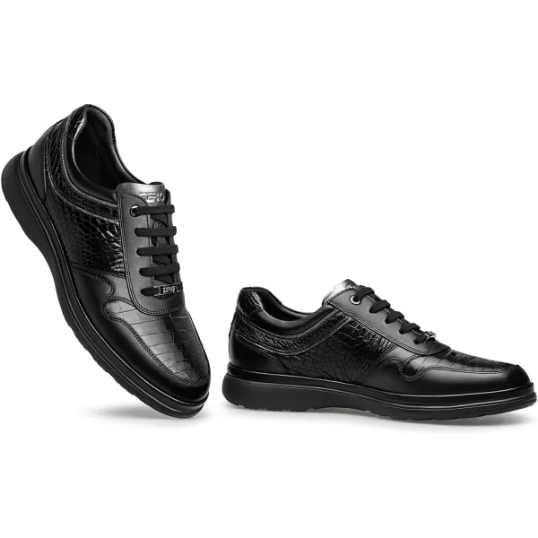 ZRO Mens Fashion Sneakers lace Type Casual Leather Shoes for Men RF1960 24 SpringBlack