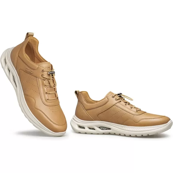 ZRO Mens Slip on Sneakers lace up Comfort Leather Shoes for Men YF1929 24 SpringBrown