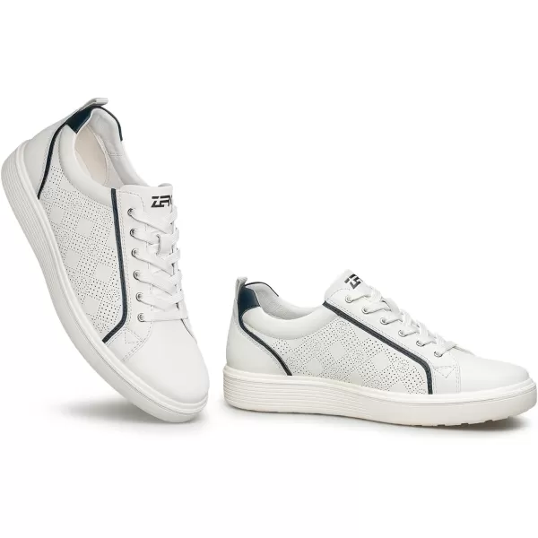 ZRO Mens Slip on Sneakers lace up Leather Shoes for Men SF1905 24 SpringWhite