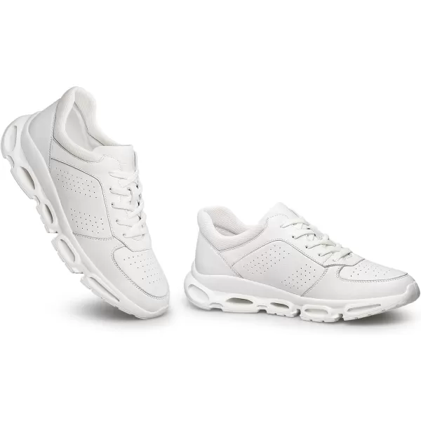 ZRO Mens Walking Comfortable Perforated Fashion SneakersWhite