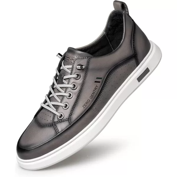 Mens Vintage Style Sneakers Casual Wide Width Leather Work Shoes for Men 22 ModelSilvergray