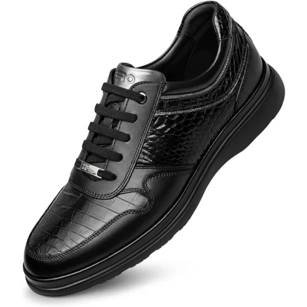 ZRO Mens Fashion Sneakers lace Type Casual Leather Shoes for Men RF1960 24 SpringBlack