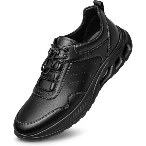 ZRO Mens Slip on Sneakers lace up Comfort Leather Shoes for Men YF1929 24 SpringBlack