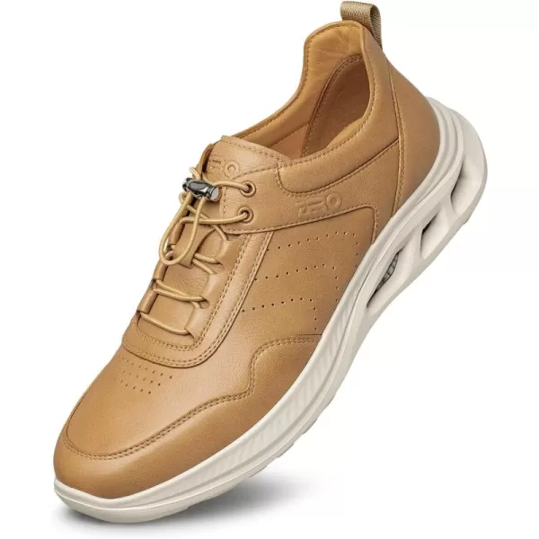 ZRO Mens Slip on Sneakers lace up Comfort Leather Shoes for Men YF1929 24 SpringBrown