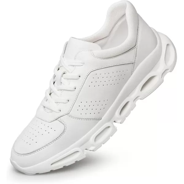 ZRO Mens Walking Comfortable Perforated Fashion SneakersWhite