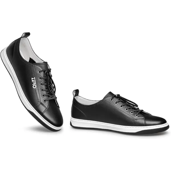 Mens Genuine Leather no tie Sneakers Recreational Shoes for Men 22 ModelBlack