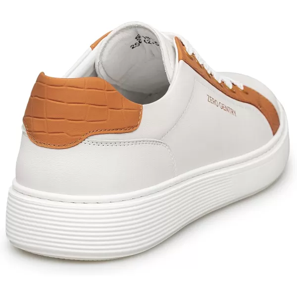 Mens Sneakers Simple Casual Leather Flat Shoes for Men SF1811 24 SpringOrange