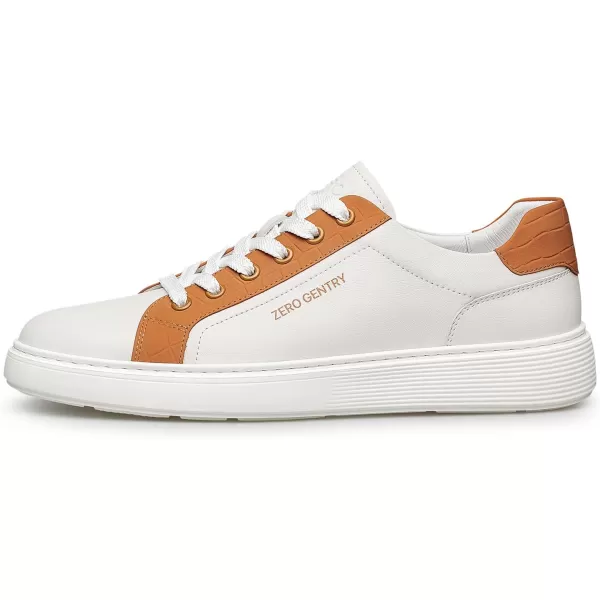 Mens Sneakers Simple Casual Leather Flat Shoes for Men SF1811 24 SpringOrange