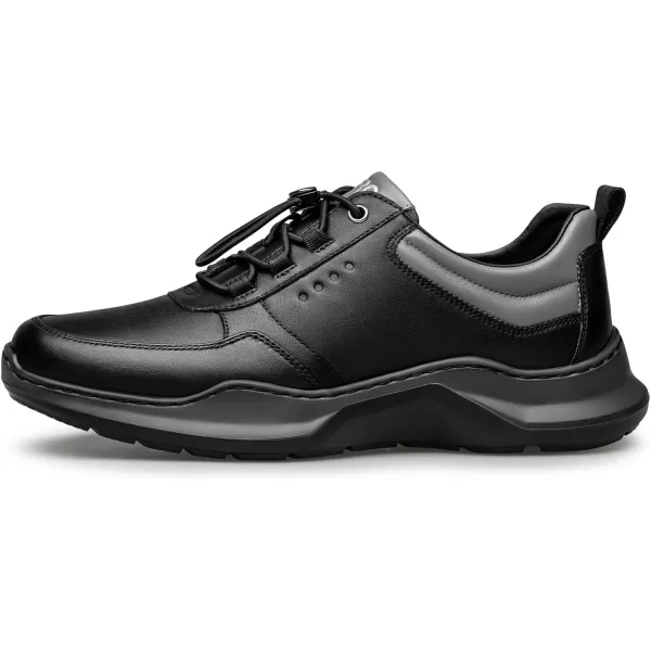Mens fashion Sneakers Genuine Leather Simple Design easy walking shoes YF1823 24 SpringBlack