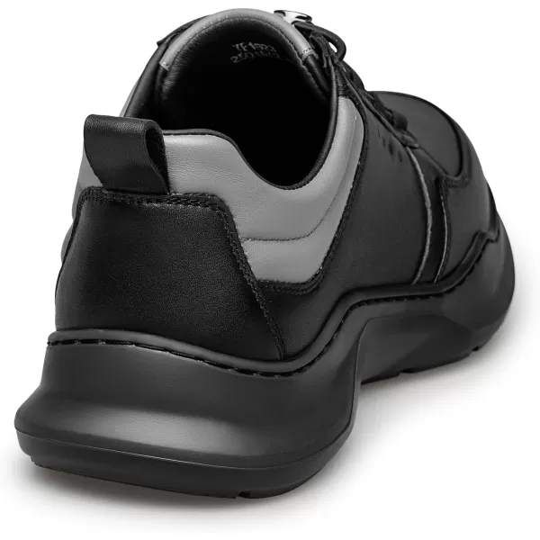 Mens fashion Sneakers Genuine Leather Simple Design easy walking shoes YF1823 24 SpringBlack