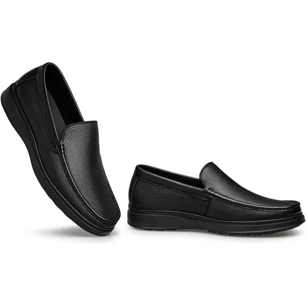 Mens Loafer Genuine Leather Suri Simple Slipon Heeled XRF1875 24 SpringBlack