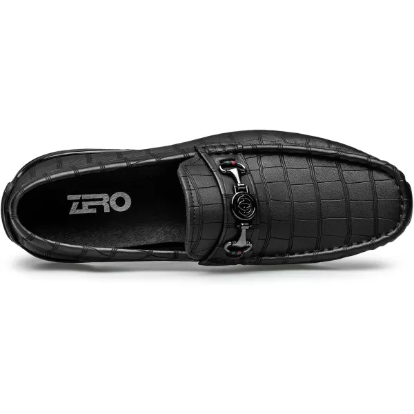 ZRO Mens Loafers ampamp Slipons Alligator Pattern Casual with horesbit N1309523 SpringBlack