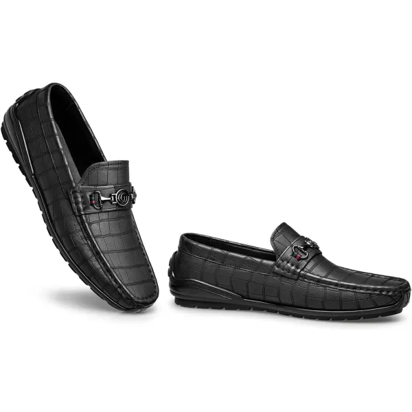 ZRO Mens Loafers ampamp Slipons Alligator Pattern Casual with horesbit N1309523 SpringBlack