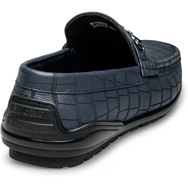 ZRO Mens Loafers ampamp Slipons Alligator Pattern Casual with horesbit N1309523 SpringBlue