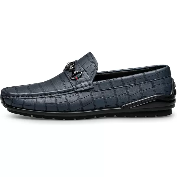 ZRO Mens Loafers ampamp Slipons Alligator Pattern Casual with horesbit N1309523 SpringBlue
