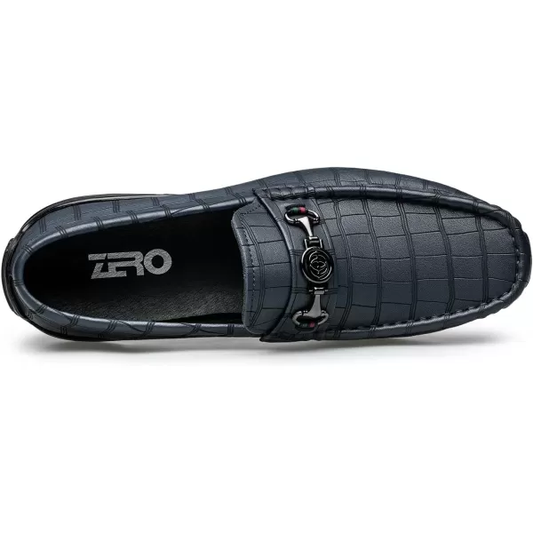 ZRO Mens Loafers ampamp Slipons Alligator Pattern Casual with horesbit N1309523 SpringBlue