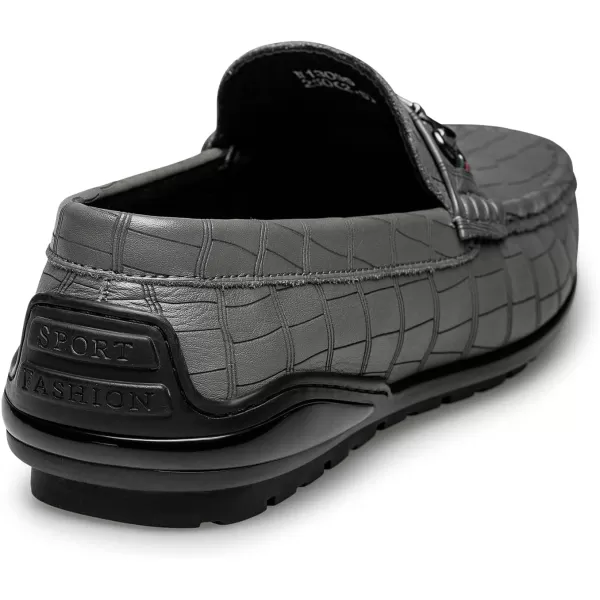 ZRO Mens Loafers ampamp Slipons Alligator Pattern Casual with horesbit N1309523 SpringGrey