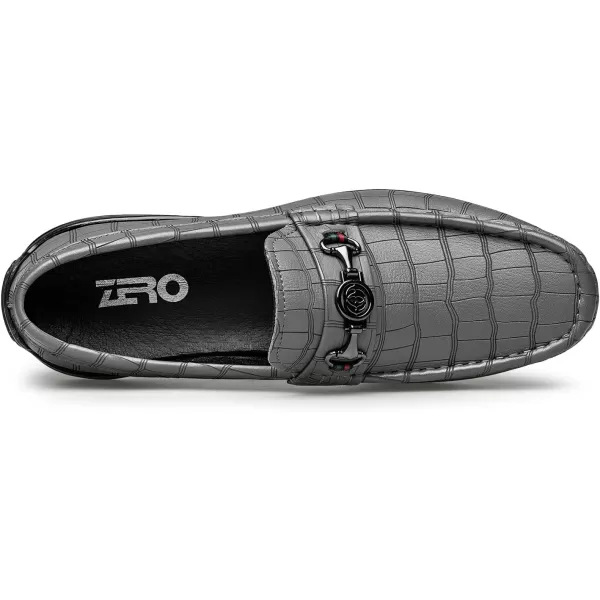 ZRO Mens Loafers ampamp Slipons Alligator Pattern Casual with horesbit N1309523 SpringGrey