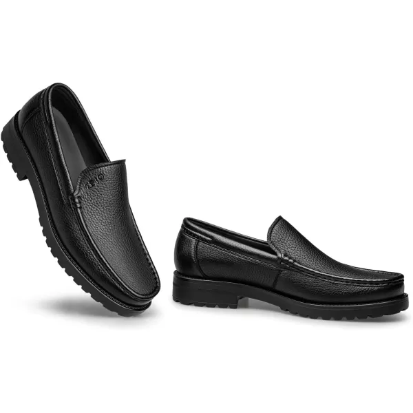 ZRO Mens Loafers ampamp Slipons Thick Bottom Anti Slip Leather D1318623 SpringBlack