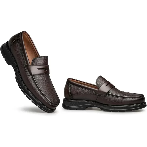 ZRO Mens Penny Loafers Casual Leather Shoes for Men XDF1837 24 SpringBrown