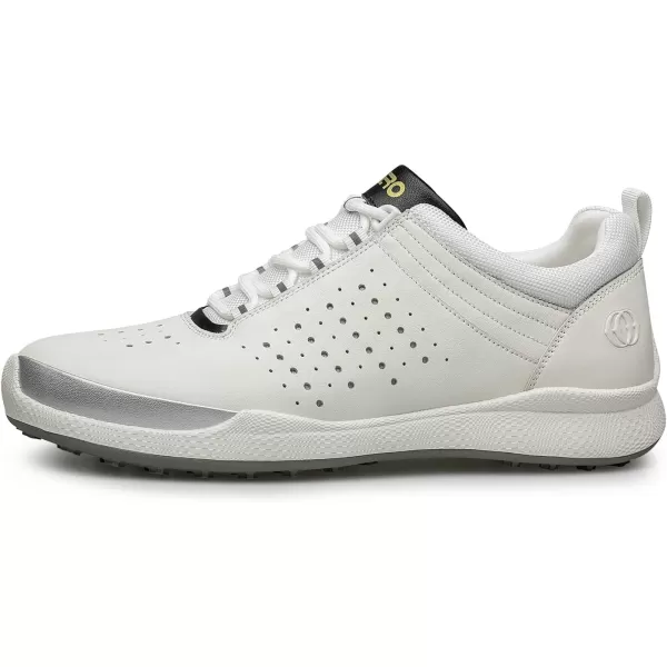 ZRO Mens Running Shoes Slip on Thick Bottom Casual Calf Leather Shoes for Men R1306323 SpringWhite