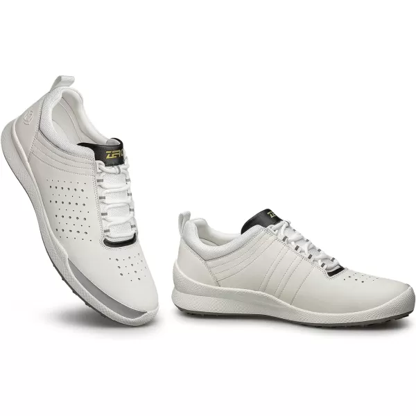 ZRO Mens Running Shoes Slip on Thick Bottom Casual Calf Leather Shoes for Men R1306323 SpringWhite