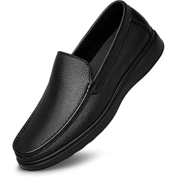Mens Loafer Genuine Leather Suri Simple Slipon Heeled XRF1875 24 SpringBlack