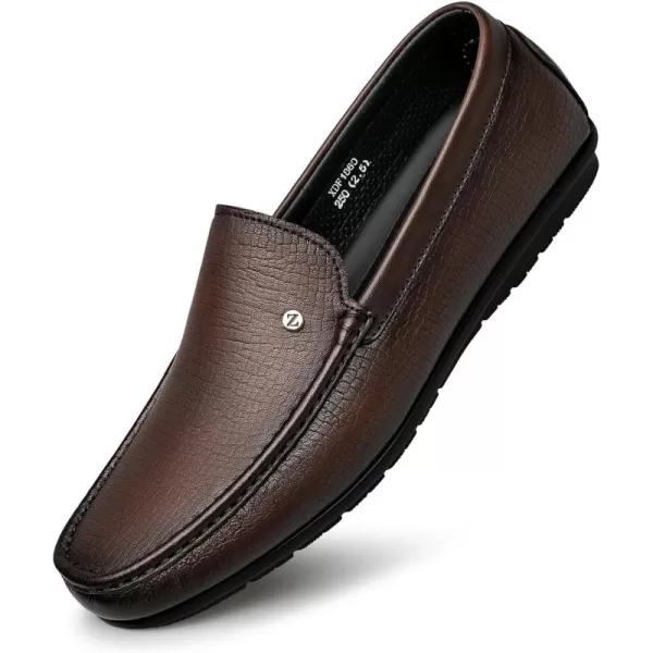 Mens Loafers ampamp Slipons Soft Genuine Leather Shoes for Men XDF1860 24 SpringBrown