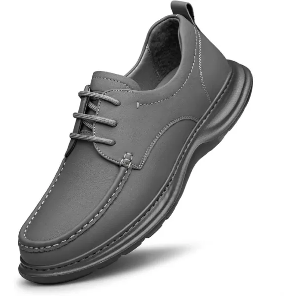 Mens Stylish Athletic Shoes  Genuine Leather Casual Soft Rubber Outsole D33395X 23 WinterGrey