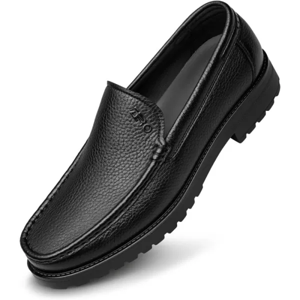 ZRO Mens Loafers ampamp Slipons Thick Bottom Anti Slip Leather D1318623 SpringBlack
